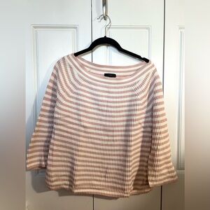 J.Crew Women's Striped Sweater - Pink and White